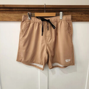 HVIII Brand Goods Board Shorts Tan Mens Size XXL Drawstring Flat Front